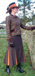 J 48 single breasted jacket with brown velvet trim piped in desert gold velvet Shown with matching skirt.jpg